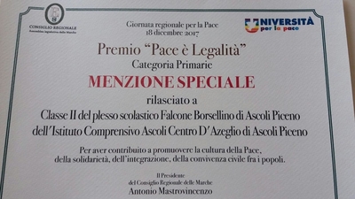 pace e legalità attestato